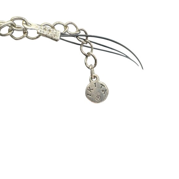 Colorful Multistrand Necklace With Enameled Silver-Toned Beads By Ikita - Picture 6 of 6